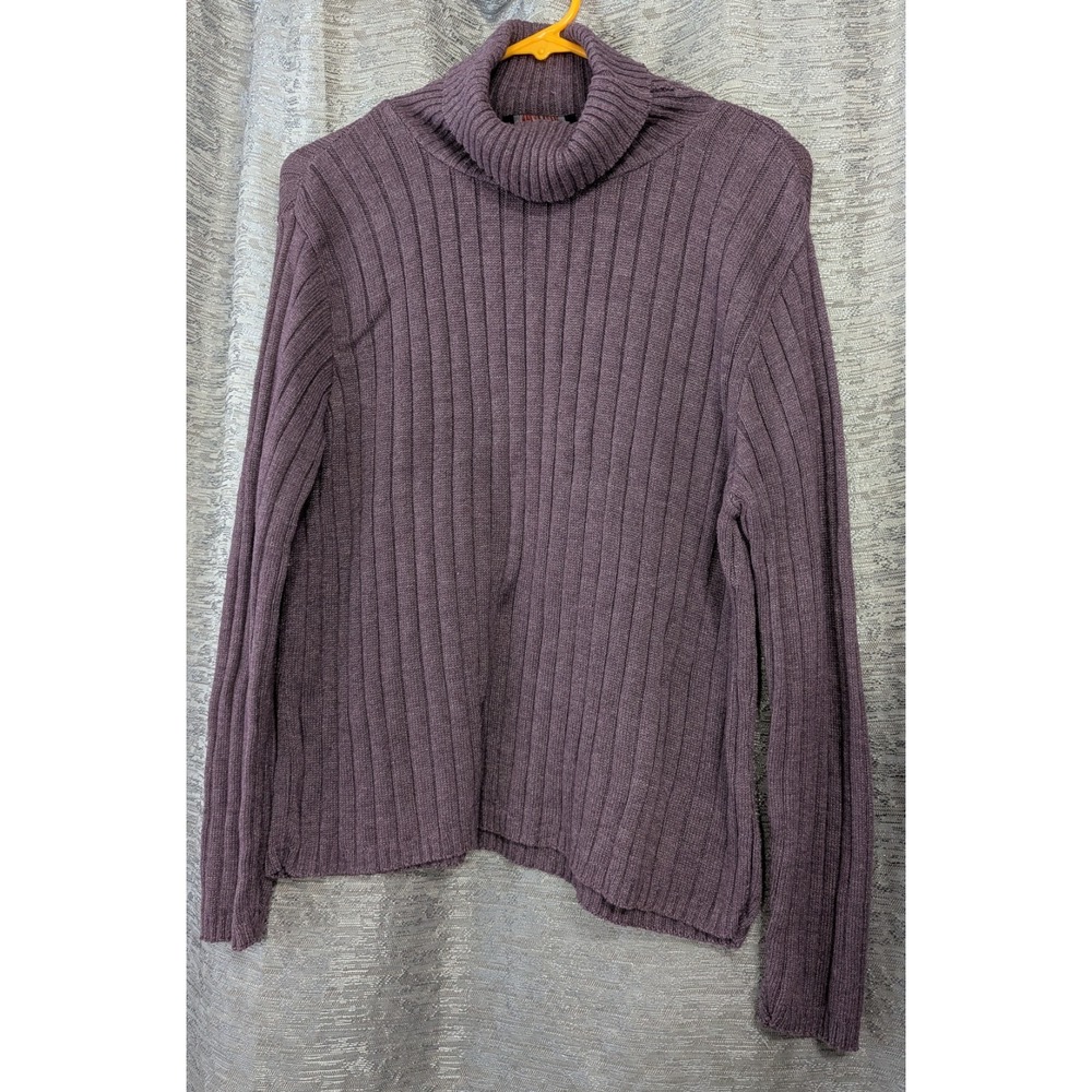 Forever Vtg Turtleneck Purple Women's XL USA Long Sleeve Y2K Ribbed